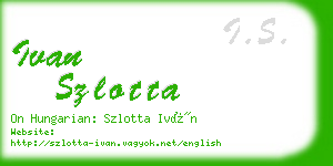 ivan szlotta business card